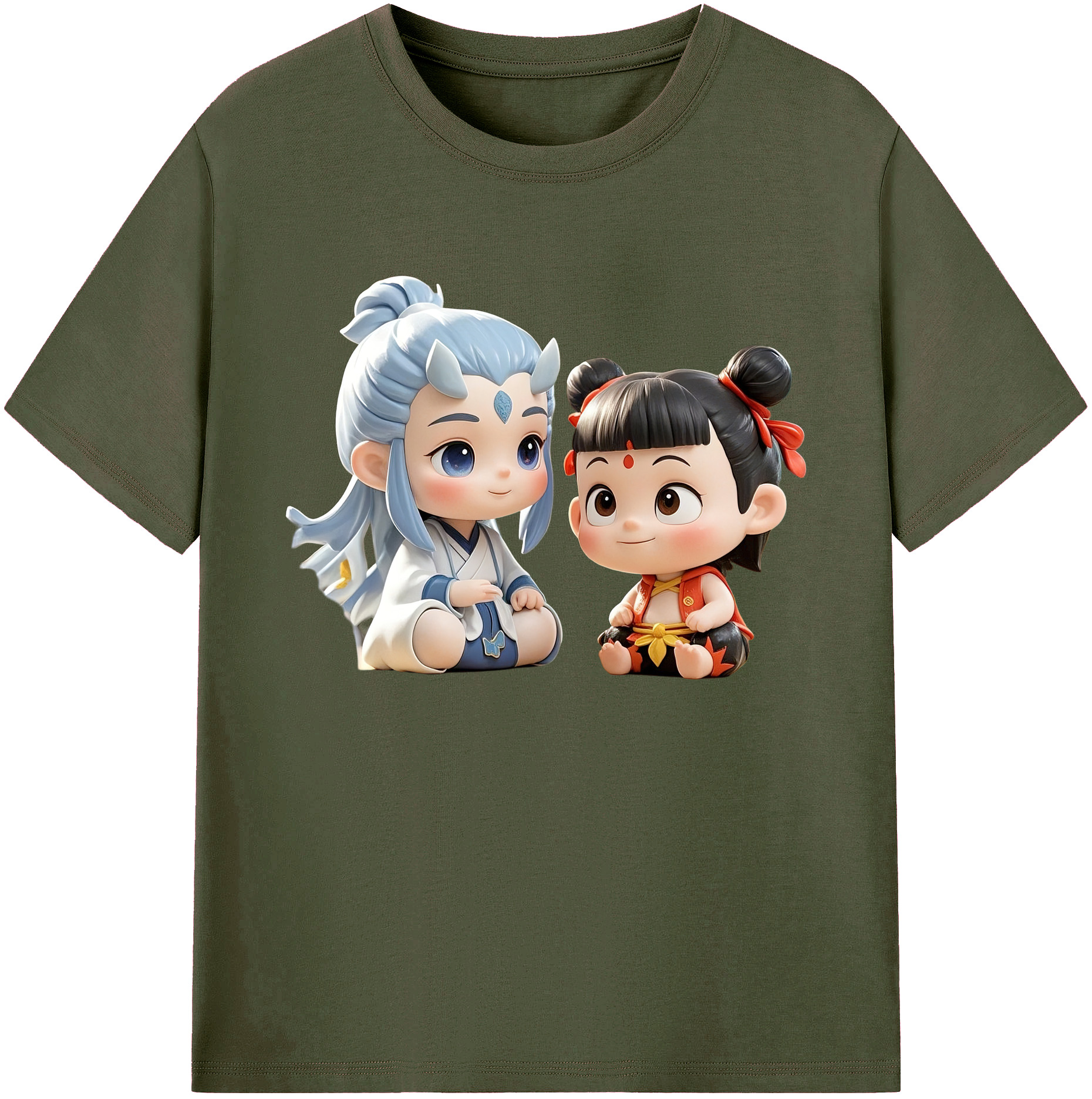 （画像用） Ne Zha 2 ナタ 魔童の大暴れ 綿100％ メンズ半袖Tシャツ｜肌触りやわらか＆通気性